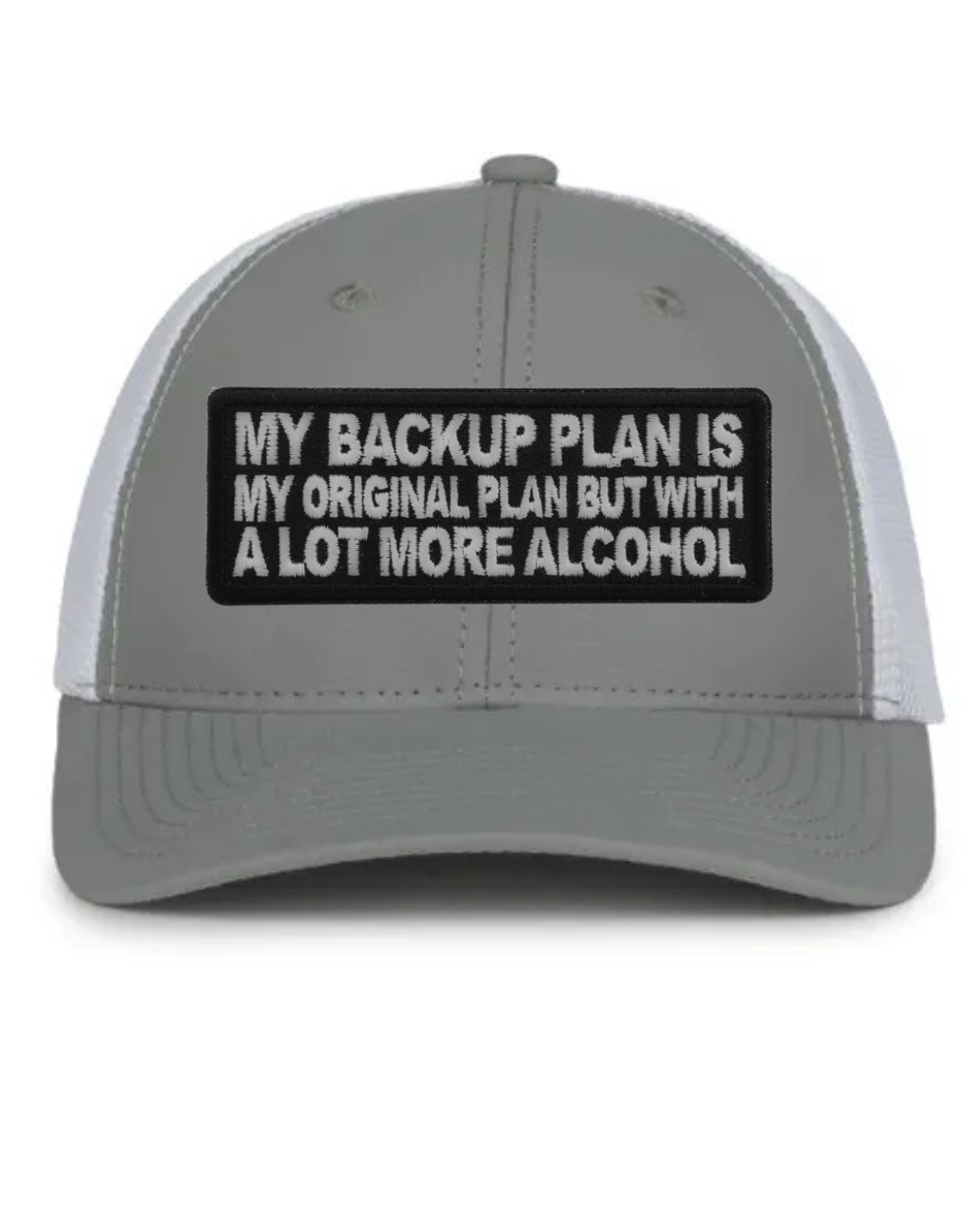 BACK UP PLAN black hat structured, mesh back, snap closure
