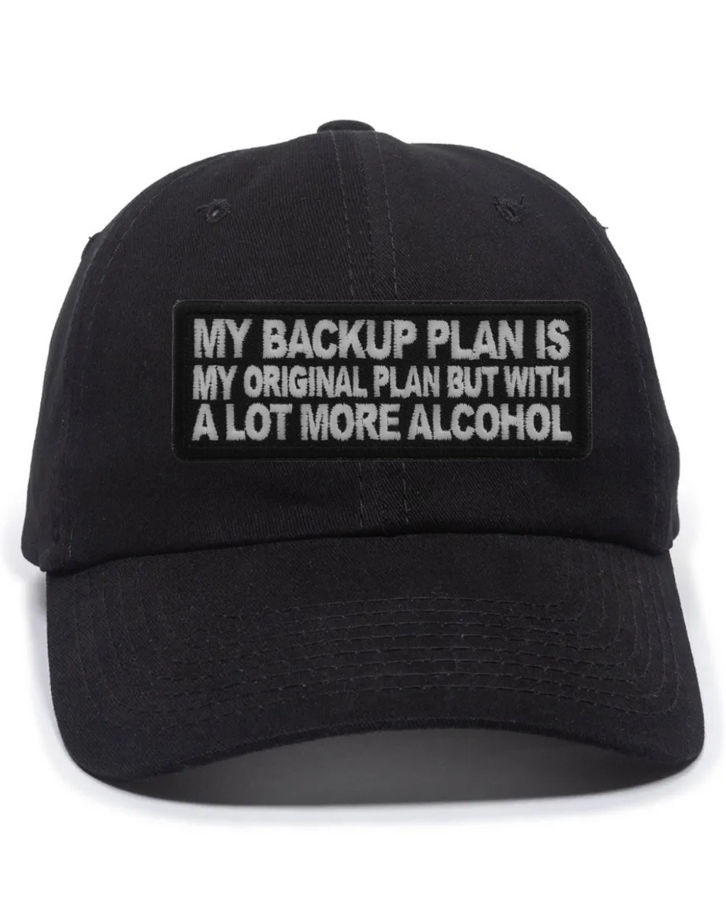BACK UP PLAN black hat structured, mesh back, snap closure