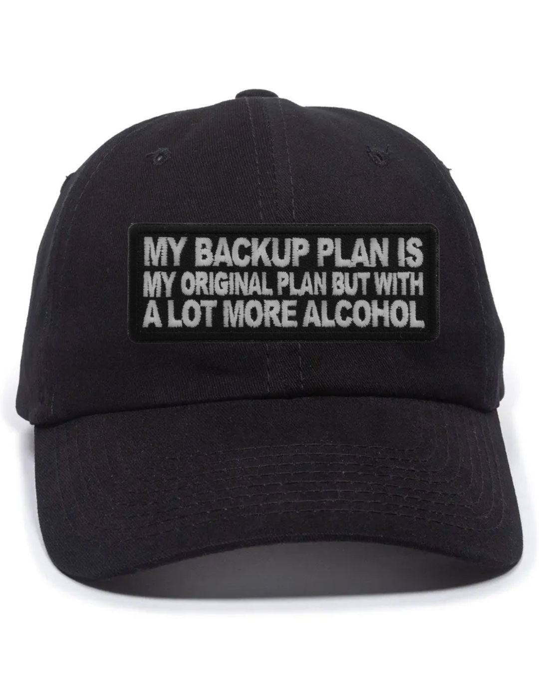 BACK UP PLAN black hat structured, mesh back, snap closure