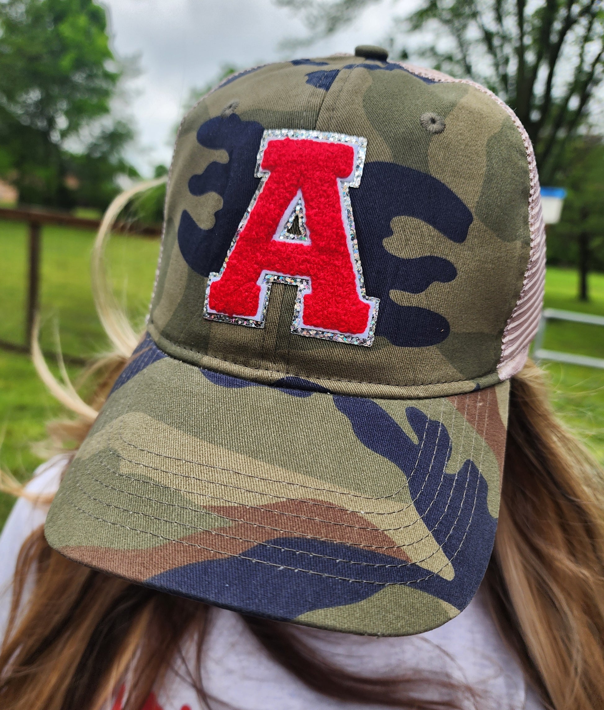 Outdoor Cap Branded with Red Chenille "A"