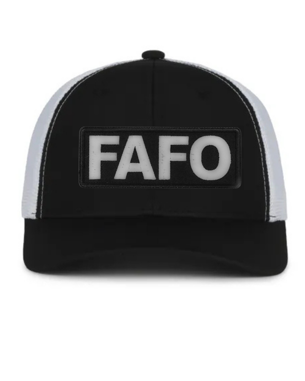 FAFO black hat structured, mesh back, snap closure