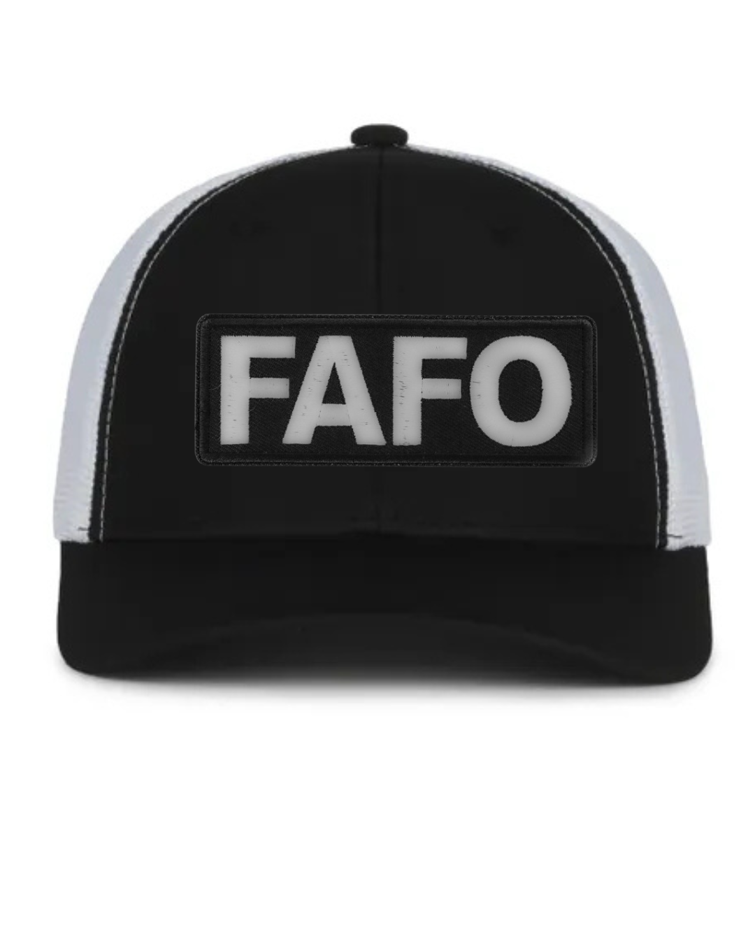 FAFO black hat structured, mesh back, snap closure