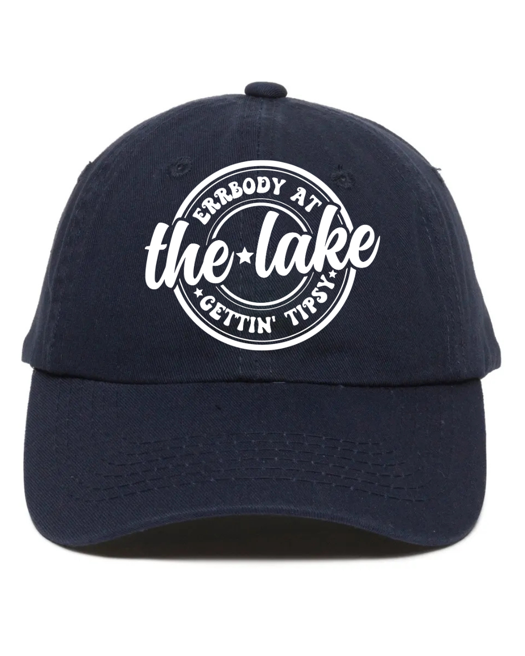 Errbody at the Lake Gettin' Tipsy blue hat, unstructured, cotton twill, hook & loop tape closure