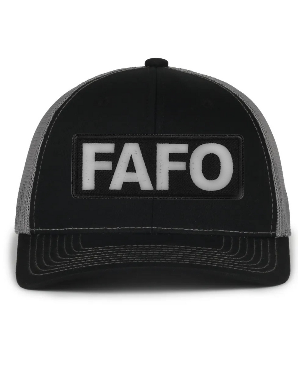 FAFO black hat structured, mesh back, snap closure