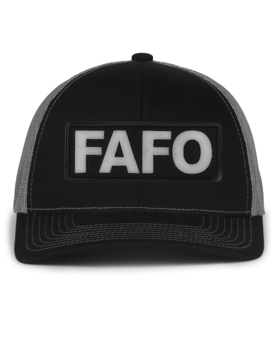 FAFO black hat structured, mesh back, snap closure