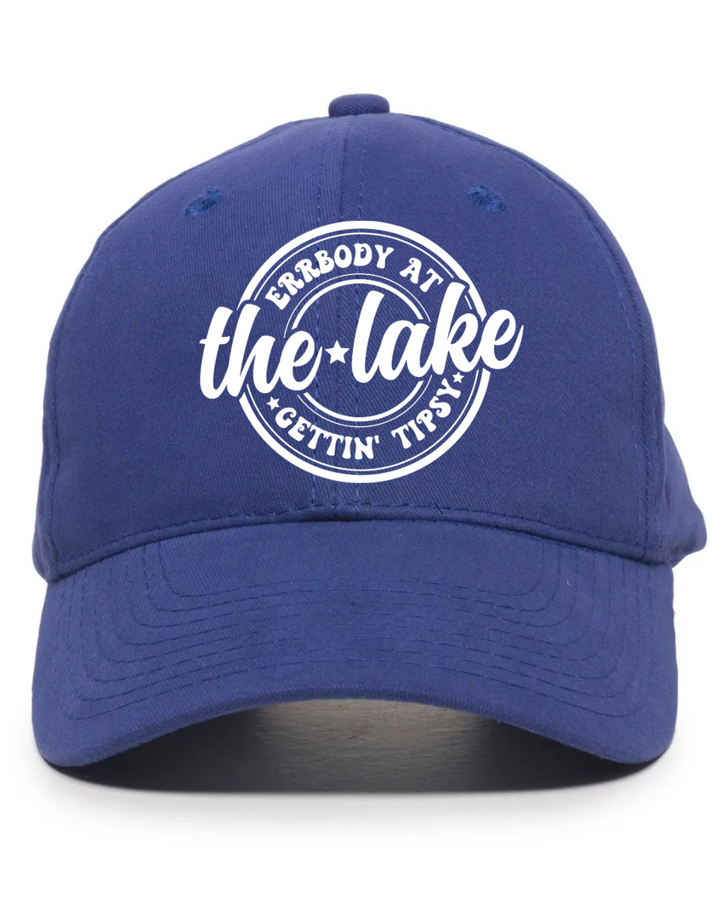 Errbody at the Lake Gettin' Tipsy blue hat, unstructured, cotton twill, hook & loop tape closure