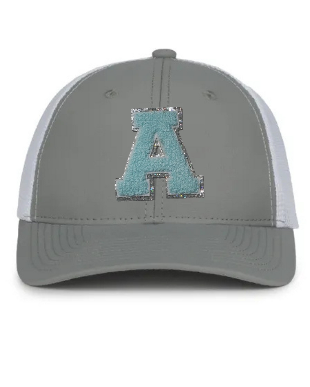 Teal Chenille "A" mesh back hat